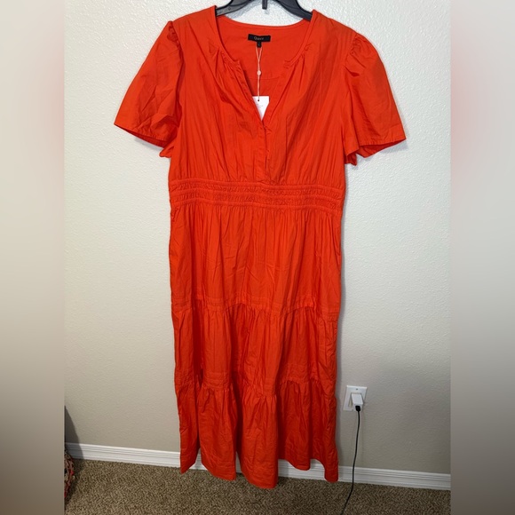 NWT NEW Quince Organic Cotton Poplin Tiered Maxi Dress - Picture 3 of 7